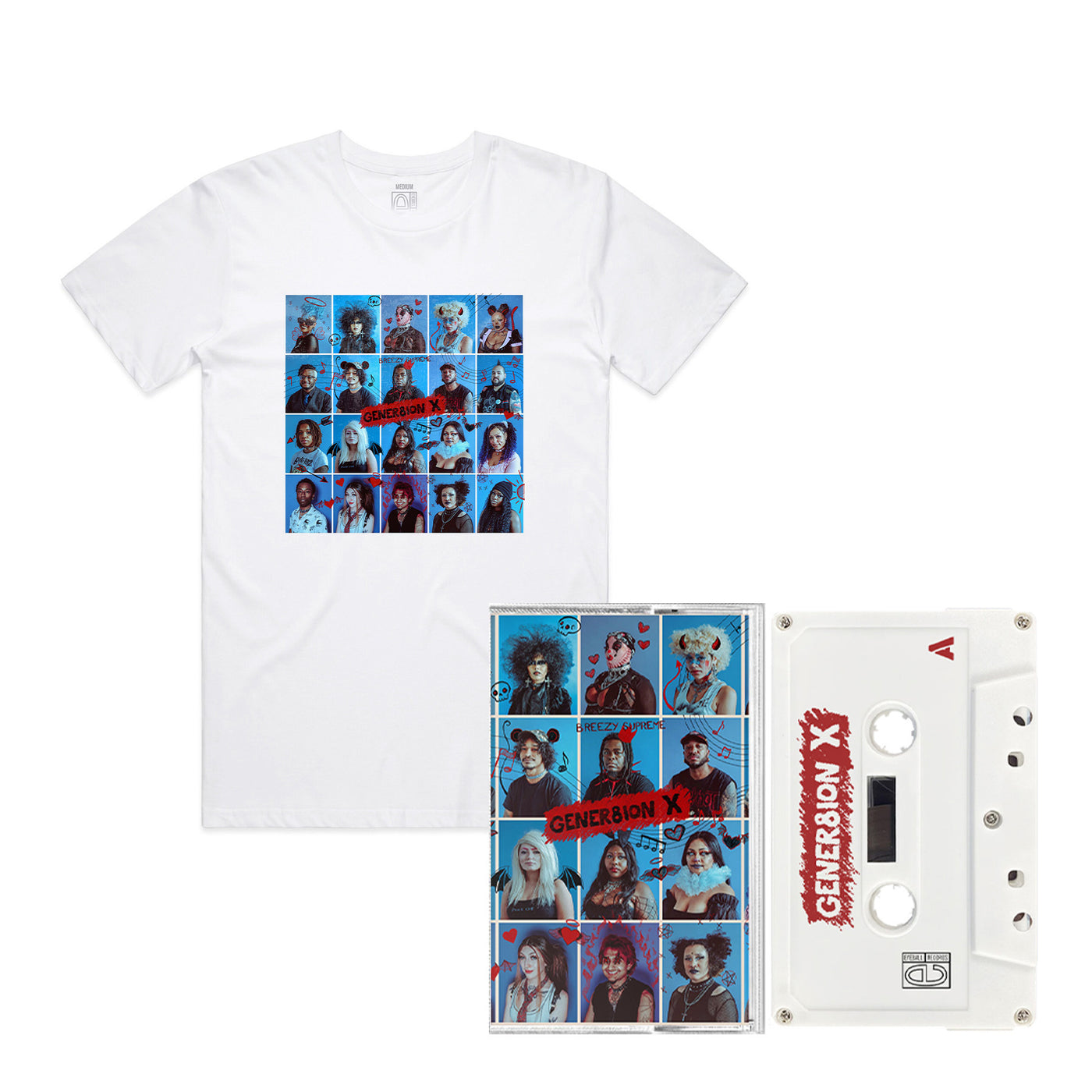 Breezy Supreme GENER8ION X Tee - White + Cassette Bundle (PRE-ORDER)