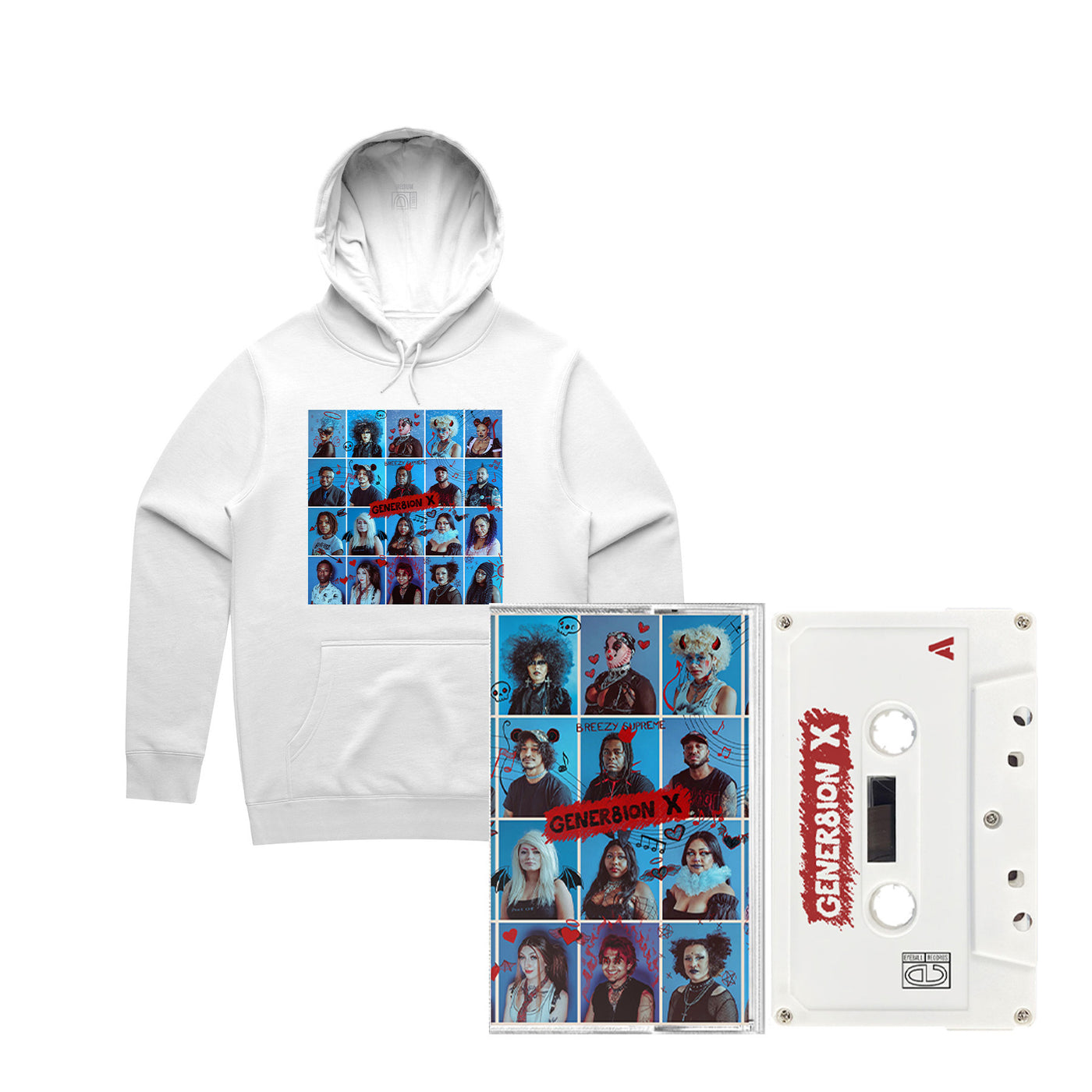 Breezy Supreme GENER8ION X Hoodie - White + Cassette Bundle (PRE-ORDER)